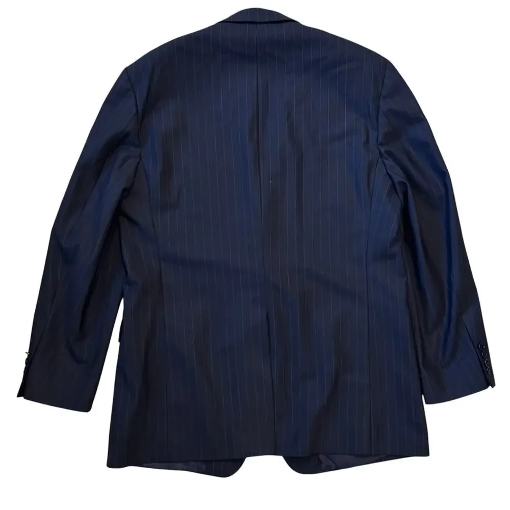 Brooks Brothers 346 Navy Pinstripe Wool Stretch Two Button Blazer Mens 45L